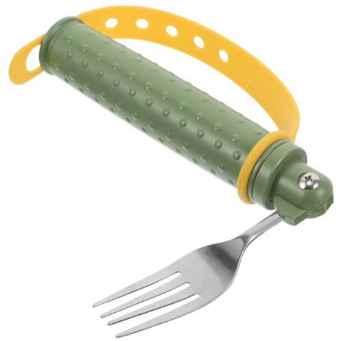 Healeved Tenedor Adaptativo Ergonómico De Acero Inoxidable Con Mango Antideslizante Para Personas Mayores y Discapacitadas Cubiertos Cómodos Ajustables Utensilio Ortopédico Para Zurdos y Di