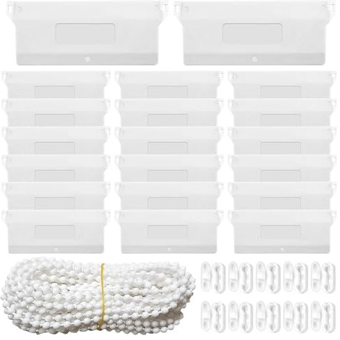 LEKEFETO 20 pièces plaques de Poids pour Stores verticaux 127mm : réplacements complets avec 10m de chaîne Rouleau + 20 connecteurs métalliques, compatibles Stores persiennes et verticaux