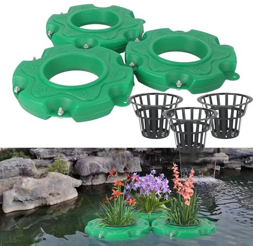KMQRDZi Aquaponics - Vaso per piante galleggiante, isola, idroponica, laghetto da giardino, galleggiante, set di cestini galleggianti per laghetti idroponici (cerchio 2)