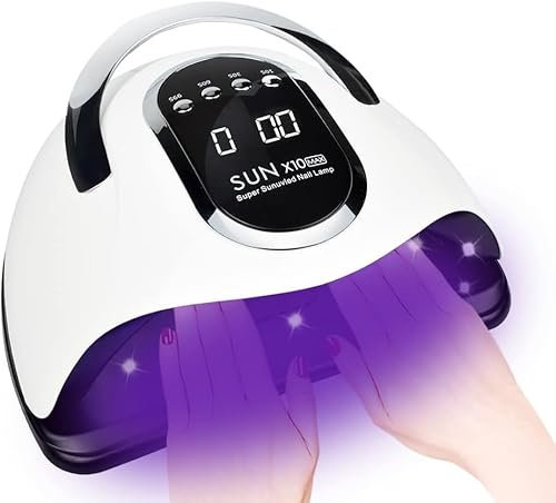 AR 280W UV LED Nail Lamp, Professional Nail Dryer, Gel Nail Polish, UV Nail Light with with 66 Beads,4 Timer Settings, Automatic Sensor, LCD Display