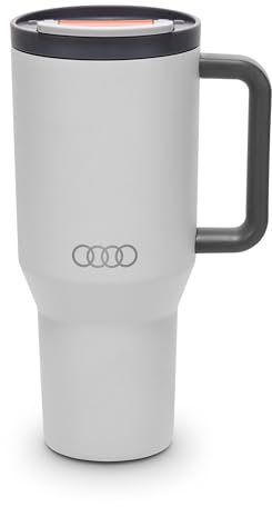 Audi Thermobecher Strohhalm, hellgrau