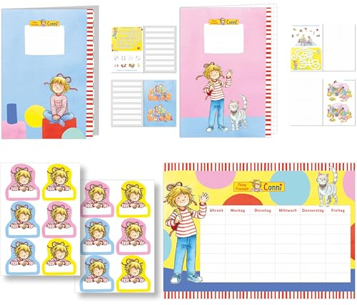 8-tlg. Schul-Set * MEINE FREUNDIN CONNI * für Schule und Schulanfang, als Mitgebsel oder Geschenk in die Schultüte | Kindergeburtstag Kinder Mädchen Einschulung