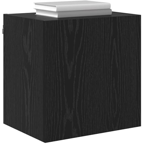 vidaXL TV-Wandregal Schwarz Eichen-Optik 40,5x30x40cm Holzwerkstoff, Wohnzimmer, modernes Entertainment-Gerät, rechteckiger Wandschrank, platzsparende Aufbewahrung, minimalistisches Design