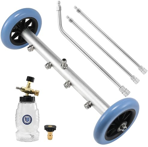 RIDGE WASHER Pressure Washer Undercarriage Cleaner, 16 Inch Under Car Washer with Chemical Injector Bottle, Undercarriage Power Washer with Straight Extension Wand, 4000 PSI