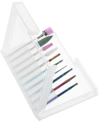 IWOWHERO 10 piezas Fresas para Torno Uñas de Acrílico Brocas para Manicura Rusa Elimina Cutículas y Esmalte Kit Profesional para Pulido y Limpieza Casa o Salón