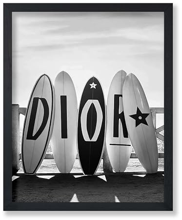 Surfboards, Mode Surfbrett Druck, Strand und Luxusmarken Kunst, Fotografie, Schwarz-Weiß, Schlafzimmer- oder Strandhausdekoration, Ungerahmte Wandkunst