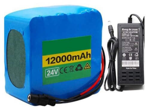 24V 12AH Batería para Bicicleta Eléctrica 6S5P Baterías Recargables De Litio Aptas para Sillas De Ruedas Y Cortacéspedes Batería De Alta Potencia T+DC