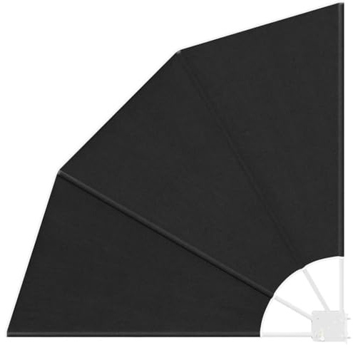 Coespram Balkon Sichtschutz 115 x 115 cm Anthrazit, Faltbarer Balkonfächer aus Polyester mit robustem Stahlrahmen, Sichtschutzwand für Balkon, Terrasse und Gartenbereich