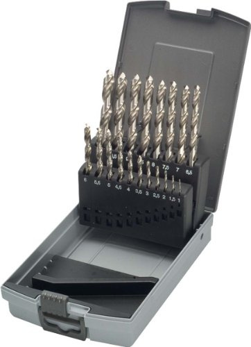 KEIL 302 501 110 Metallbohrersortiment HSS DIN 338 geschliffen, Split Point, 19-teilig Ø 1,0-10,0 mm um 0,5 mm steigend, in RoseBox