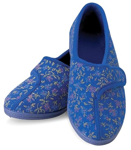 Performance Health Womens Homecraft Patterned Slippers, Blue, 8 UK