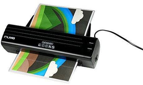 Modernes A4 Laminiergerät mit einer Arbeitsbreite von 245 mm und einer Aufwärmzeit von 5 Minuten, Laminator für Laminierfolien bis 125 mic für den Büro-Bereich in einem innovativen Design von LMG