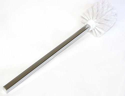 ERSATZ WC-GARNITUR BÜRSTE 38 CM LANG POLARIS IN ALU VON WENKO - AUSTAUSCHBARER BÜRSTENKOPF CA. 9 CM - ECKIGER STIEL