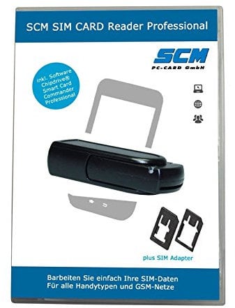 SCM SIM Card Reader Professional - SIM Card Stick schwarz uTrust Token Standard Plus Software für Handynutzer um Daten auf der GSM SIM Karte am PC zu bearbeiten (schwarz)