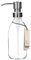 Kuishi Distributeur de Savon en Verre Transparent [250 ML, Pompe argentée] Flacon Distributeur Rechargeable en Verre ambré avec Pompe en Acier Inoxydable, respectueux de l'environnement (sans BPA)