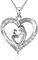 ABBGIABBW Sterling Silber Mutter und Kind Love Herz Anhänger Halskette, Box Kette 18 '