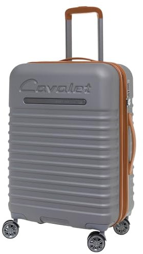 Bowatex Mittelgroße Hartschalentrolley Koffer Silber Rollenkoffer 65cm Cavalet