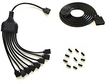 schwarz 4pin1m LED Verlängerungskabel LED Splitter Kabel Y Splitter Verteiler Kabel LED Stripe Verbinder SMD 5050 3528 RGB LED Streifen“MEHRWEG”
