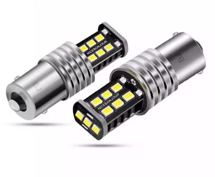Car Passion P21W BA15S COPPIA LUCI DIURNE DRL 15 LED CANBUS 6000K 100% NO ERRORE LAMPADE LAMPADINE SPECIFICHE ALTA QUALITA' BIANCO GHIACCIO
