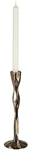Casablanca Kerzenständer Kerzenleuchter Kerzanhalter, Aluminium, Lava (antik-Gold Höhe 26cm)