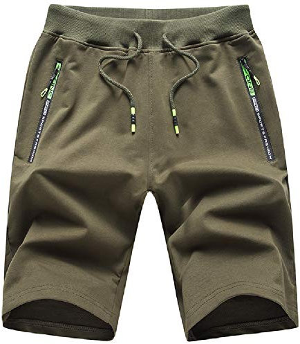 Tansozer Kurze Hosen Herren Shorts Sport Sommer Jogginghose Herren Kurz Shorts Baumwolle Gym Sweat Shorts Jogging Fitness Hose Grün M