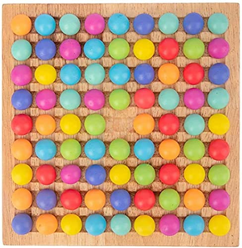 Holz Clip Beads Brettspiel, Montessori Educational Holzspielzeug - Clip Beads Spiel Puzzle Board - Holz Clip Beads Regenbogenspielzeug - Matching Game Memory Toy - Puzzle Brettspiel