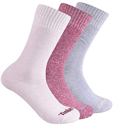 Timberland Damen 3er-Pack Gerippte Melierte Stiefelsocken, Cameo Rose, Einheitsgröße