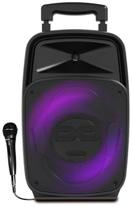 iDance Enceinte Groove 220 Bass Reflex de 100W - Lecteur USB, Bluetooth - Autonome sur Batterie - LED RVB dans Le woofer