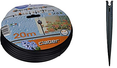 Claber Micro 90370, Tubo Capillare 1/4 (4-6Mm), 20 M & 7806087 Accessori Rainjet Goccia 15 Picchetti