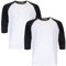 Gildan Uni-Erwachsene Heavy Cotton 3/4 Raglan, Style G5700, 2-Pack T-Shirt, Weiß/Schwarz, L (2er Pack)