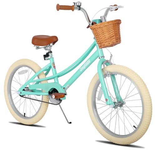 JOYSTAR 20 Zoll Kinderfahrrad für 7-10 jährige Mädchen, 20 Zoll mit Ständer & Korb, Kinderfahrrad,Grün