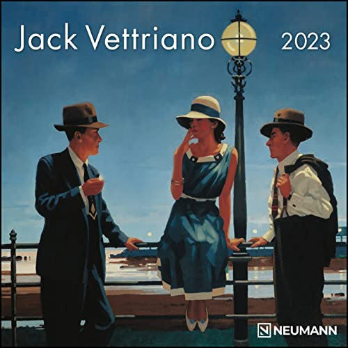 Jack Vettriano 2023 - Wand-Kalender - Mini-Broschürenkalender - 17,5x17,5 - 17,5x35 geöffnet - Kunst-Kalender (MINI GRID CALENDAR)