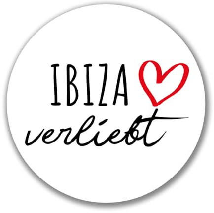 Huuraa Aufkleber Ibiza verliebt Geschenk Sticker 10cm Ibiza Geschenkidee