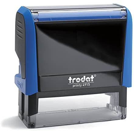 Trodat Printy 4915 - Gehäusefarbe himmelblau - mit Wunschtext personalisierbarer Text- oder Adressstempel - 70x25 mm - 7 Zeilen