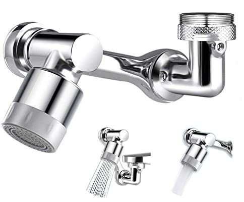 OrangeClub Spritzfilterhahn 1080 ° drehbarer Wasserhahn Sprühkopf Wasserhahn Verlängerung für Küche Bad Wasserhahn Aufsatz (Dualmodus)