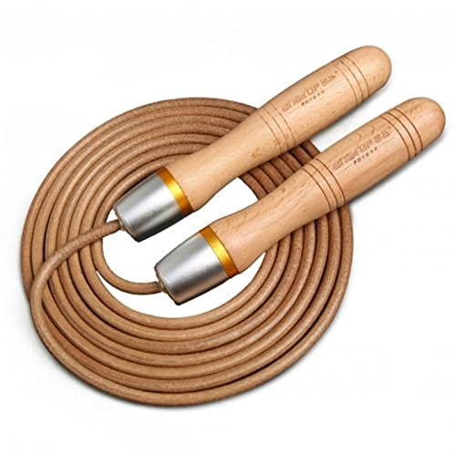 FAMoUsGoods Corda di Cuoio in Pelle di Mucca Corda for Cuscinetti in Metallo Universale Skripping Regola Cuscinetto for Adulti Maniglia di Legno in Legno Corda Corde per Saltare (Color : Silver)