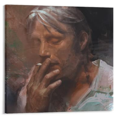 JIANJIE Mads Mikkelsen (Die Jagd) Kunstposter Der beste Schauspieler Sexiest Man (4) Gemälde auf Leinwand Wandkunst Poster Scrollbild Prin