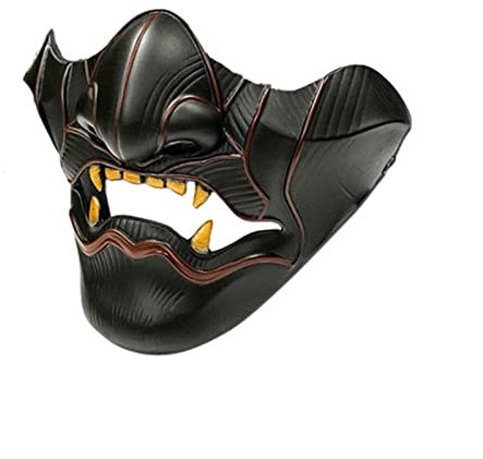 Oni Maske halbes Gesicht Geist der Maske Cosplay halbes Gesicht Samurai Krieger Gesicht Requisite Harz