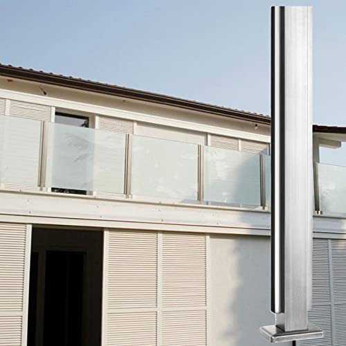 Glas Geländerpfosten Glashalter Edelstahl Villen Einkaufszentren Klemmstange Aus Glasscheibe, Extern Intern Leitplanke Baluster Edelstahl Bodenmontage Balustraden-Geländersäule, Silber ( Color : Middl