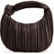 NIUEIMEE ZHOU Kleine geknotete Handtaschen für Damen, weiches PU-Leder, Umhängetasche, Knödeltasche, Clutch, Geldbörse, gerüschte Tasche, Kaffee, Elegant