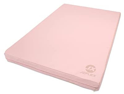 Jeflex - Matelas gymnastique rose/beige 100 x 70 x 8 cm fabriqué en Allemagne/Tatami judo portable/matelas pliable peu encombrant et tapis de yoga/tapis de gym enfant pour chambre d'enfant