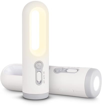 Stanlips 2-in-1 Rechargeable Motion Sensor Night Light Portable LED Night Light Flashlight with Motion Sensor for Bedroom, Baby Nursery, Toilet, Reading, Camping