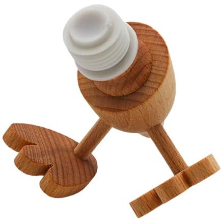 Flaschenverschluss mit Gummiring als Ente, in natur, Maße ca. L/B/H 7 x 7 x 7 cm, Ø 1,9 cm