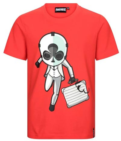 Toys & Gamers | FORTNITE | Short Sleeve | Business Man | Red Crew Neck Unisex Youth T-Shirt (UK, Age, 11 Years, 12 Years, Regular, Red)