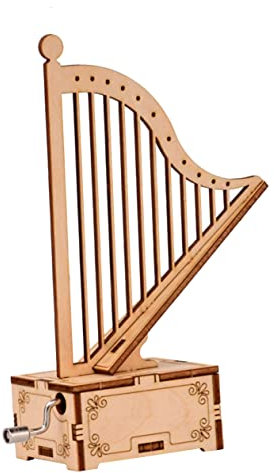 Cabilock Spieluhr Harfenform Manuell Für Junge Mädchen Aus Holz Zusammengebaute Spieluhr Holz