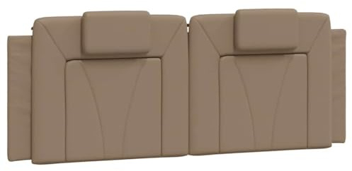 vidaXL Kopfteil Kissen Viana, Kopfteilkissen mit Reißverschluss, Rückenkissen mit Rückenunterstützung, Kopfkissen Lesekissen, Cappuccino-Braun 120cm Kunstleder
