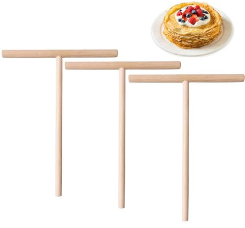 Spatule Crepe Bois, Rateau Crepe, Épandeur de Crêpes, 3PCS Étaleur Crepe Bâton de Crêpe Écarteur à Crêpes Étale la Pâte à Crêpe Repartiteur Crepe pour Crêpes Galettes Pancakes