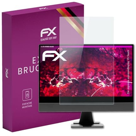 atFoliX Glasfolie kompatibel mit espresso espressoDisplay 15 Touch Displayfolie, 9H Hybrid-Glass FX Schutzpanzer Folie