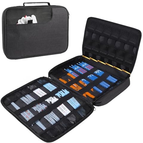 Portable Zipper Saw Blade Storage Case,Empty Case for Sawzall Saws/Sabre Saws Organization,Wood Pruning Saw Blades Carring Case Reciprocating Saw Blades Holder Bag Only