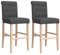 vidaXL Lot de 2 Chaises de Bar, Siège de Pub, Chaise de Bistrot, Meuble de Salle à Manger Cuisine Salon Maison Intérieur, Bois Massif d'Hévéa et Tissu