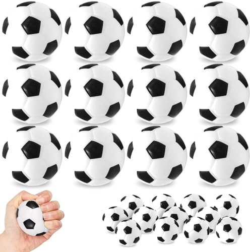 12 Stück Mini Fußball, Fussball Klein, Weiche Fussball Klein, Fußball Stressbälle, Schaumstoff Fußball, Mini Schaumstoffbälle Kinder, für Kinder und Erwachsene Fußball Party